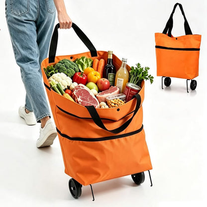 Foldable Shopping Trolley Bag with Wheels